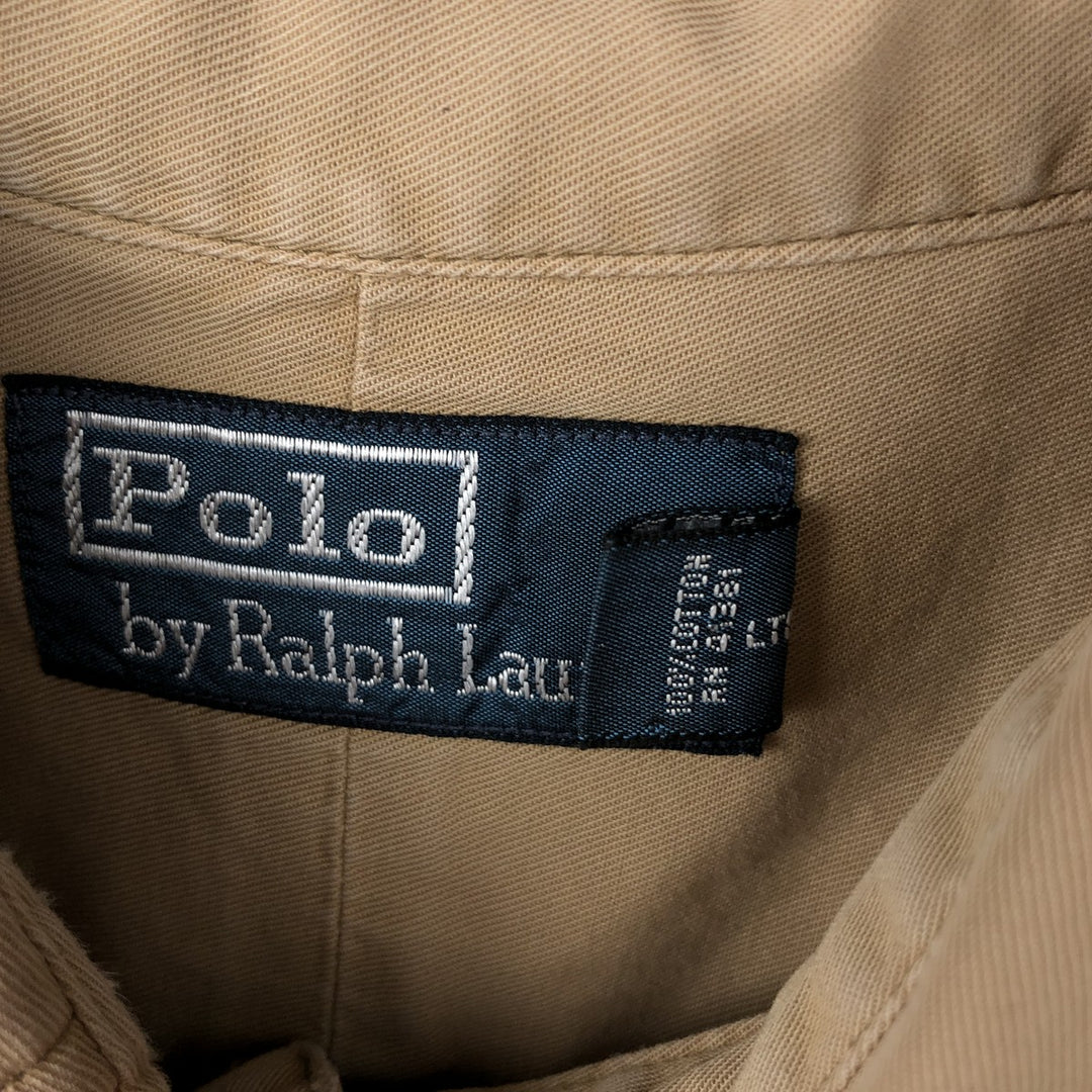 Ralph Lauren POLO by Ralph Lauren long sleeve cotton shirt, men's XL size cotton Beige type Vintage Second Hand