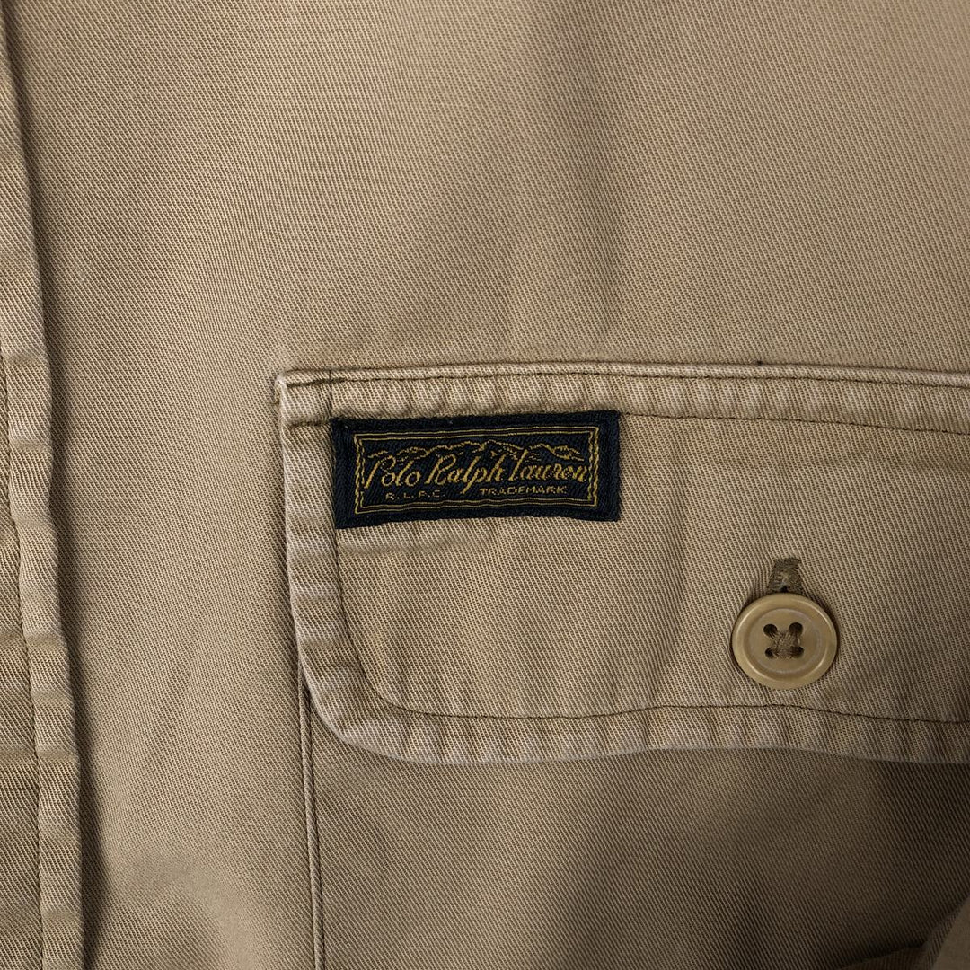 Ralph Lauren POLO by Ralph Lauren long sleeve cotton shirt, men's XL size cotton Beige type Vintage Second Hand