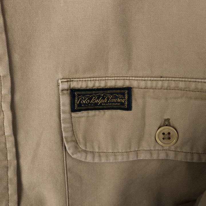 Ralph Lauren POLO by Ralph Lauren long sleeve cotton shirt, men's XL size cotton Beige type Vintage Second Hand
