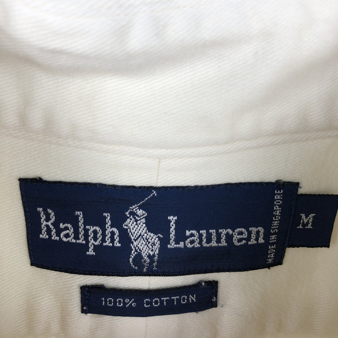 Ralph Lauren long sleeve button down shirt, men's size M cotton Beige type Vintage Second Hand
