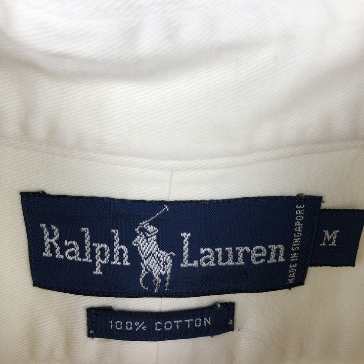 Ralph Lauren long sleeve button down shirt, men's size M cotton Beige type Vintage Second Hand