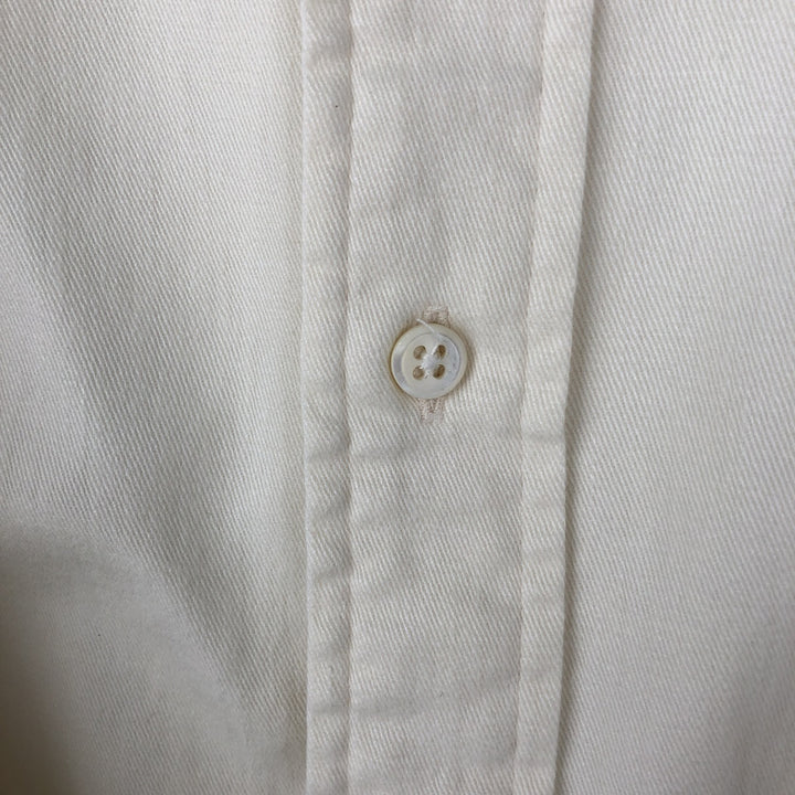 Ralph Lauren long sleeve button down shirt, men's size M cotton Beige type Vintage Second Hand