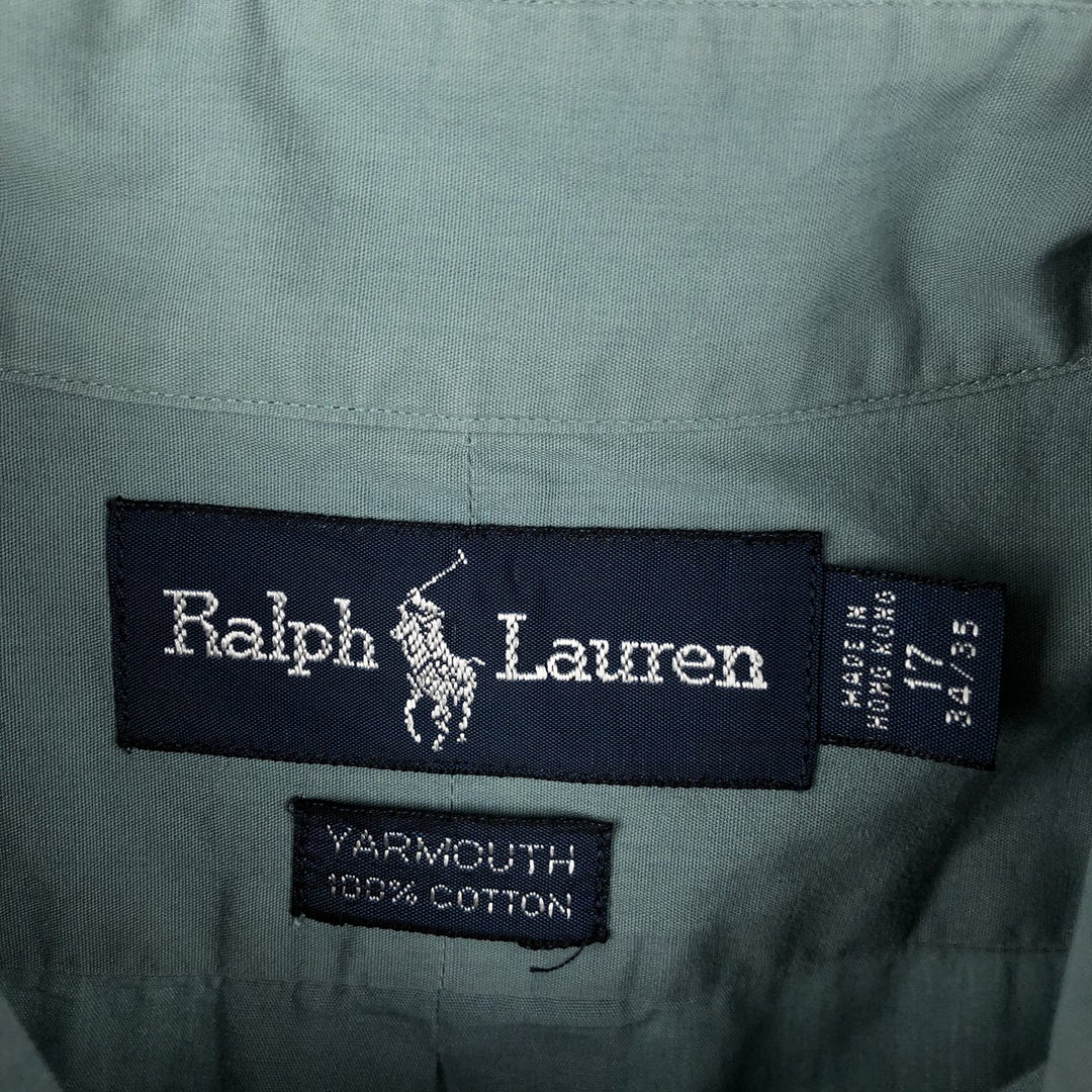 Ralph Lauren YARMOUTH long sleeve button down shirt, men's XL size cotton green type Vintage Second Hand