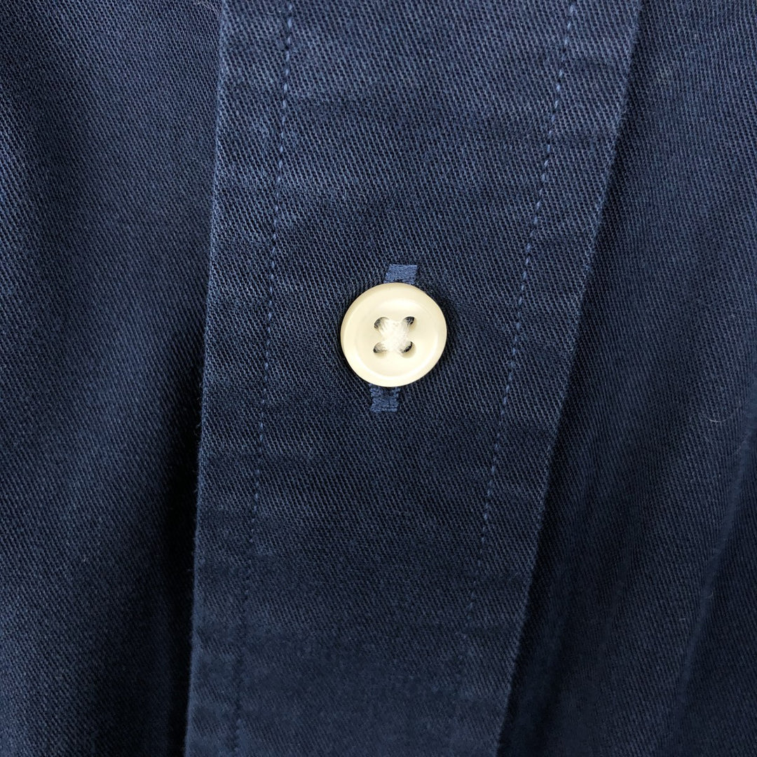 Ralph Lauren Classic Fit Long Sleeve Button Down Shirt, Men's Size L cotton navy blue type Vintage Second Hand