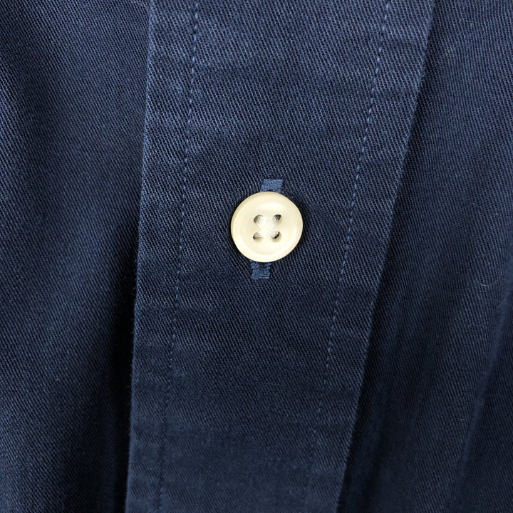 Ralph Lauren Classic Fit Long Sleeve Button Down Shirt, Men's Size L cotton navy blue type Vintage Second Hand