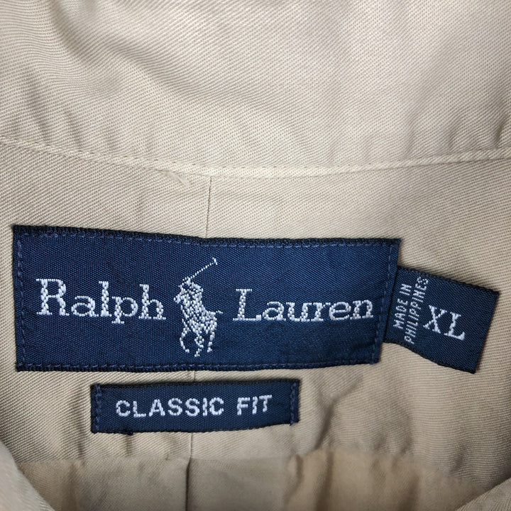 Ralph Lauren Classic Fit Long Sleeve Button Down Shirt Men's XL cotton Beige type Vintage Second Hand