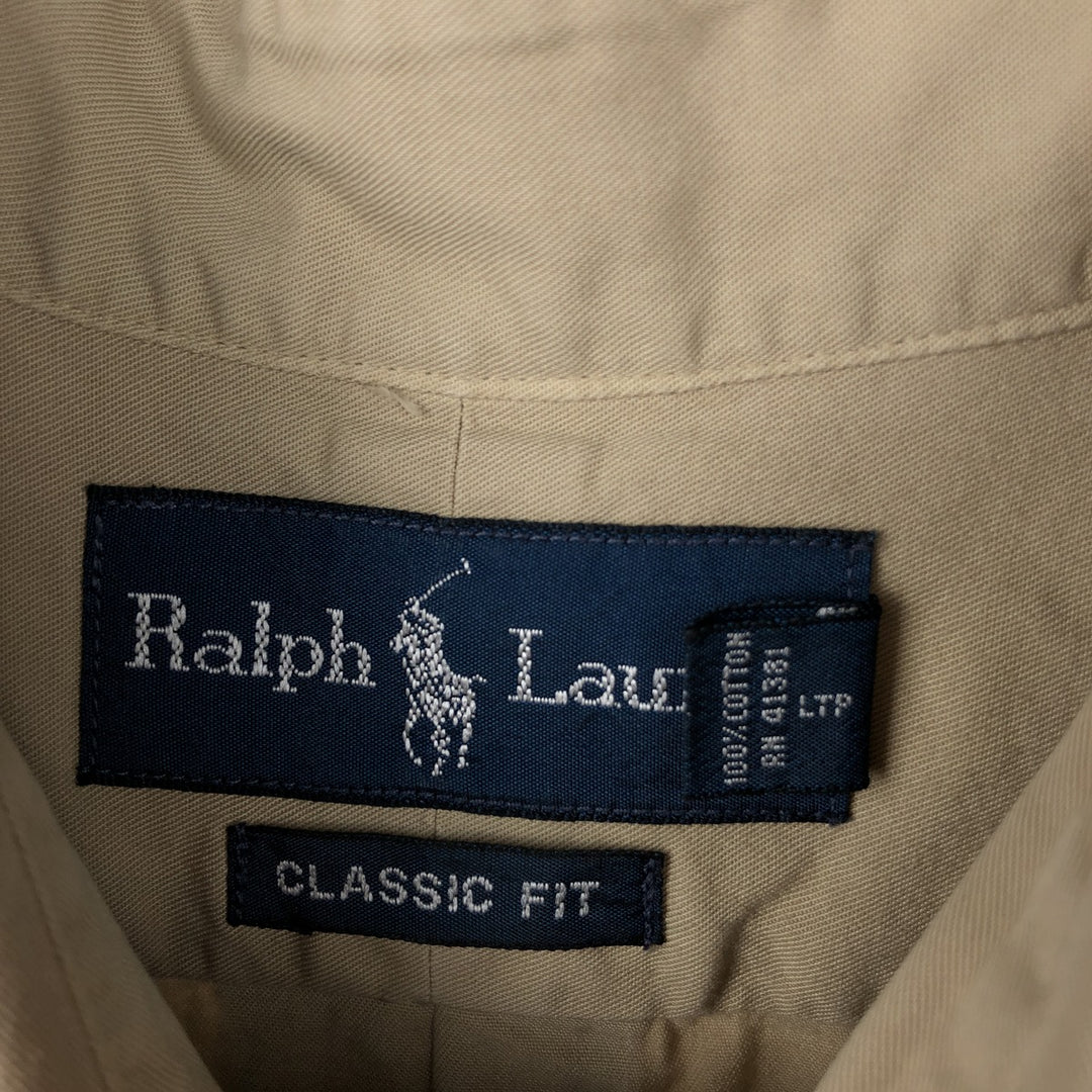 Ralph Lauren Classic Fit Long Sleeve Button Down Shirt Men's XL cotton Beige type Vintage Second Hand