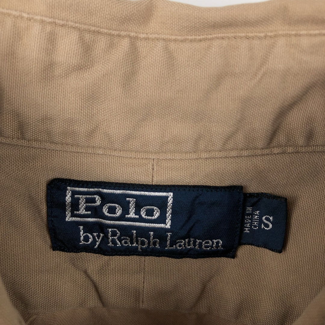 Ralph Lauren POLO by Ralph Lauren long-sleeved cotton shirt, men's size S cotton Beige type Vintage Second Hand