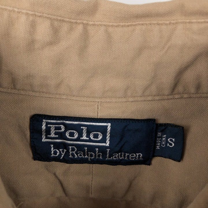 Ralph Lauren POLO by Ralph Lauren long-sleeved cotton shirt, men's size S cotton Beige type Vintage Second Hand