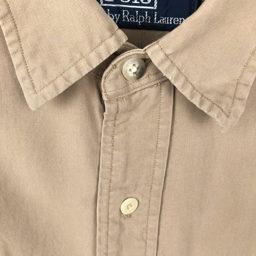 Ralph Lauren POLO by Ralph Lauren long-sleeved cotton shirt, men's size S cotton Beige type Vintage Second Hand