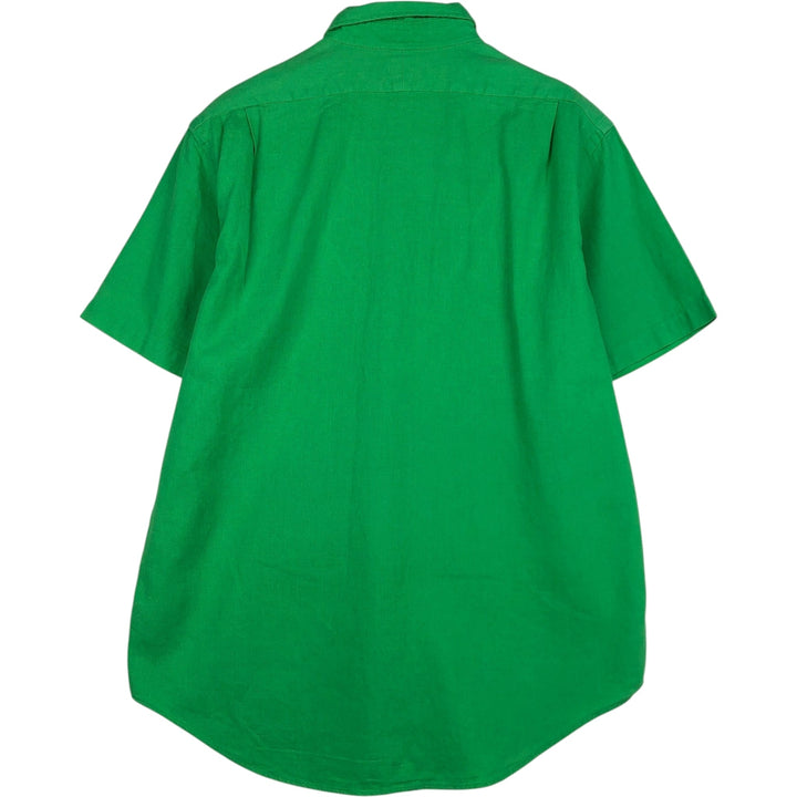Ralph Lauren POLO by Ralph Lauren Short-Sleeve Linen x Cotton Shirt, Men's Size L (approx.) linen green type Vintage Second Hand