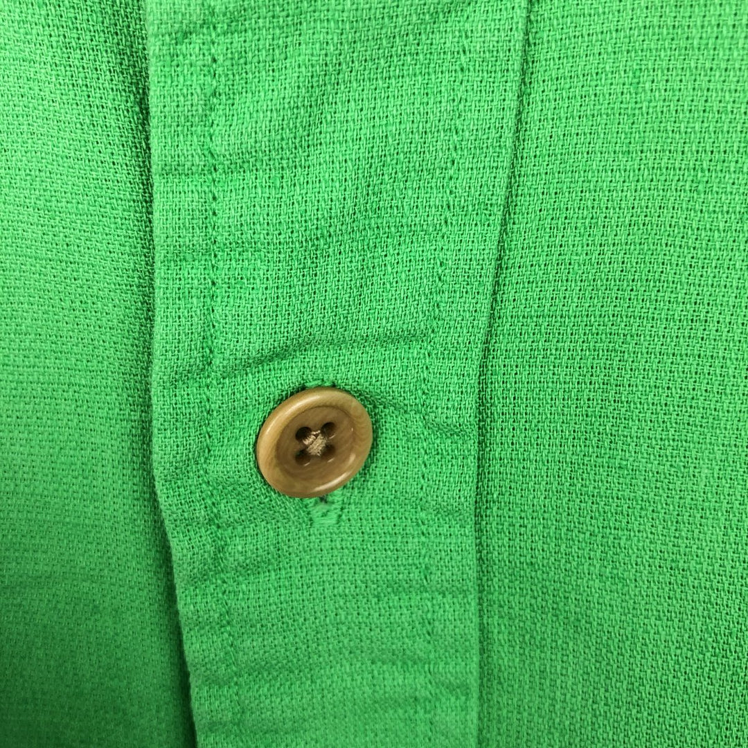 Ralph Lauren POLO by Ralph Lauren Short-Sleeve Linen x Cotton Shirt, Men's Size L (approx.) linen green type Vintage Second Hand