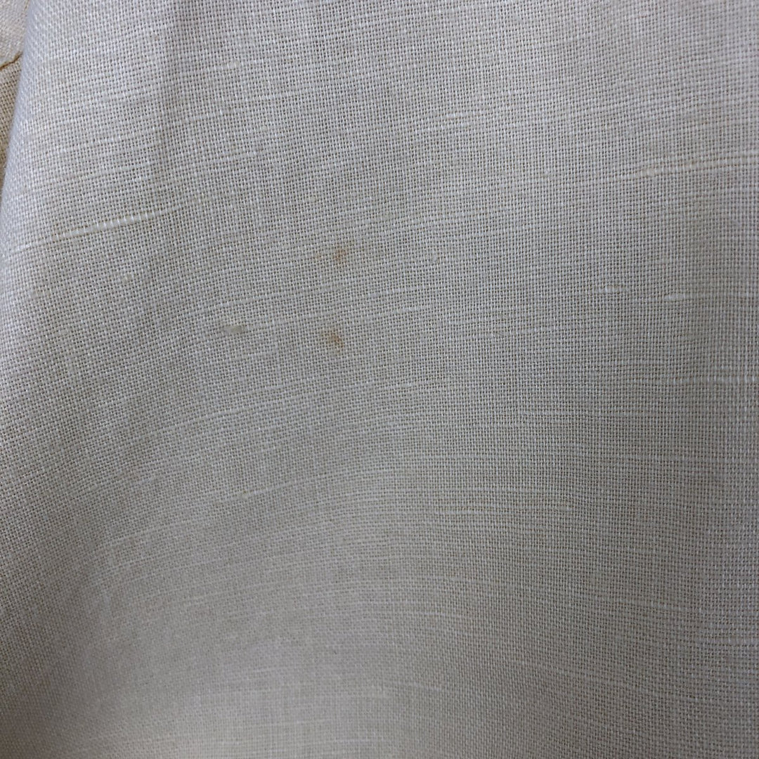 Ralph Lauren CHAPS Short-Sleeve Linen x Cotton Button-Down Shirt, Men's Size XL (approx.) linen unbleached Vintage Second Hand