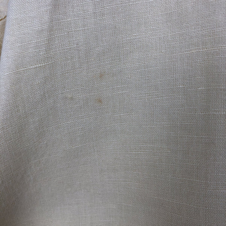 Ralph Lauren CHAPS Short-Sleeve Linen x Cotton Button-Down Shirt, Men's Size XL (approx.) linen unbleached Vintage Second Hand