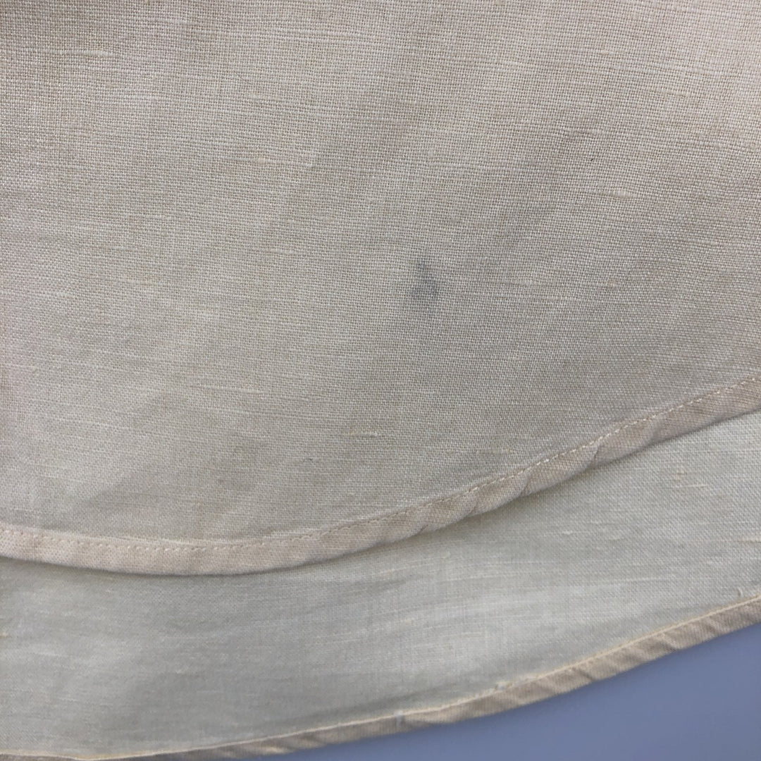 Ralph Lauren CHAPS Short-Sleeve Linen x Cotton Button-Down Shirt, Men's Size XL (approx.) linen unbleached Vintage Second Hand