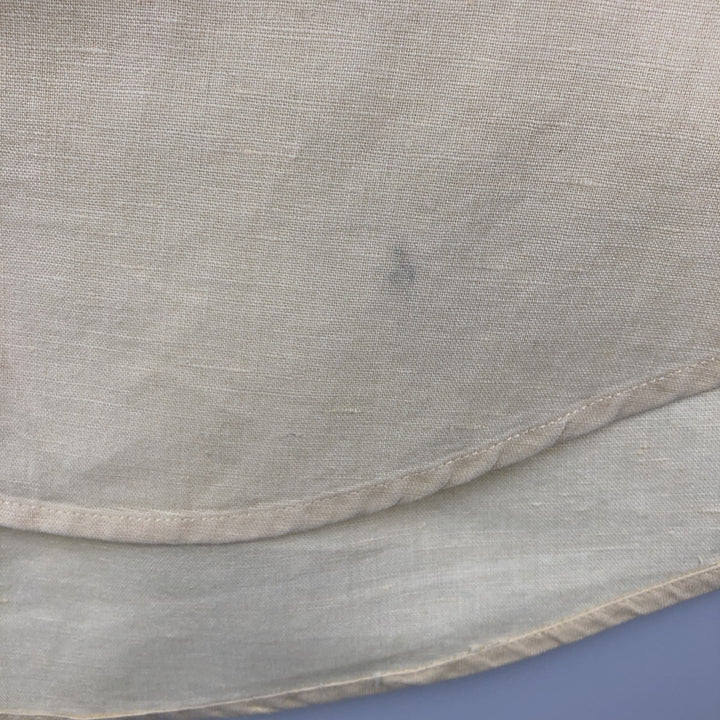 Ralph Lauren CHAPS Short-Sleeve Linen x Cotton Button-Down Shirt, Men's Size XL (approx.) linen unbleached Vintage Second Hand