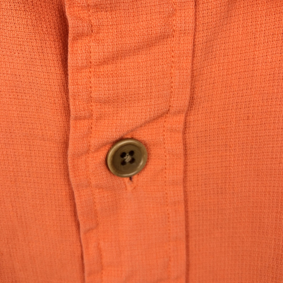 Ralph Lauren POLO by Ralph Lauren Short-Sleeve Linen x Cotton Shirt, Men's Size L (approx.) linen orange type Vintage Second Hand