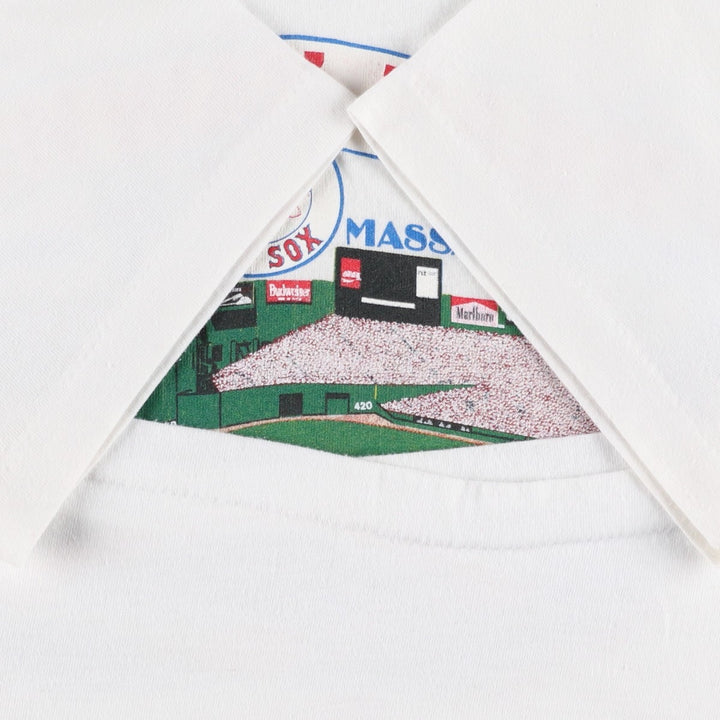 80'S MY SHIRT MLB BOSTON RED SOX Boston Red Sox Sports Print T-Shirt, Made in USA, Men's Size M (approx.), Vintage cotton white type Vintage Second Hand
