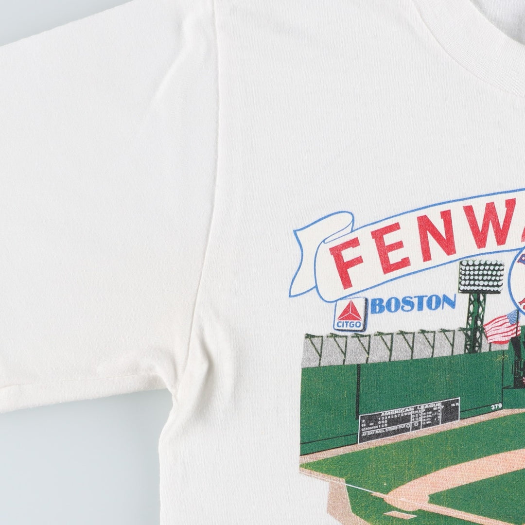 80'S MY SHIRT MLB BOSTON RED SOX Boston Red Sox Sports Print T-Shirt, Made in USA, Men's Size M (approx.), Vintage cotton white type Vintage Second Hand