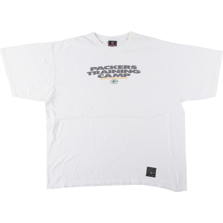 NFL Green Bay Packers sports print t-shirt, made in USA, men's size XXL equivalent. cotton white type Vintage Second Hand