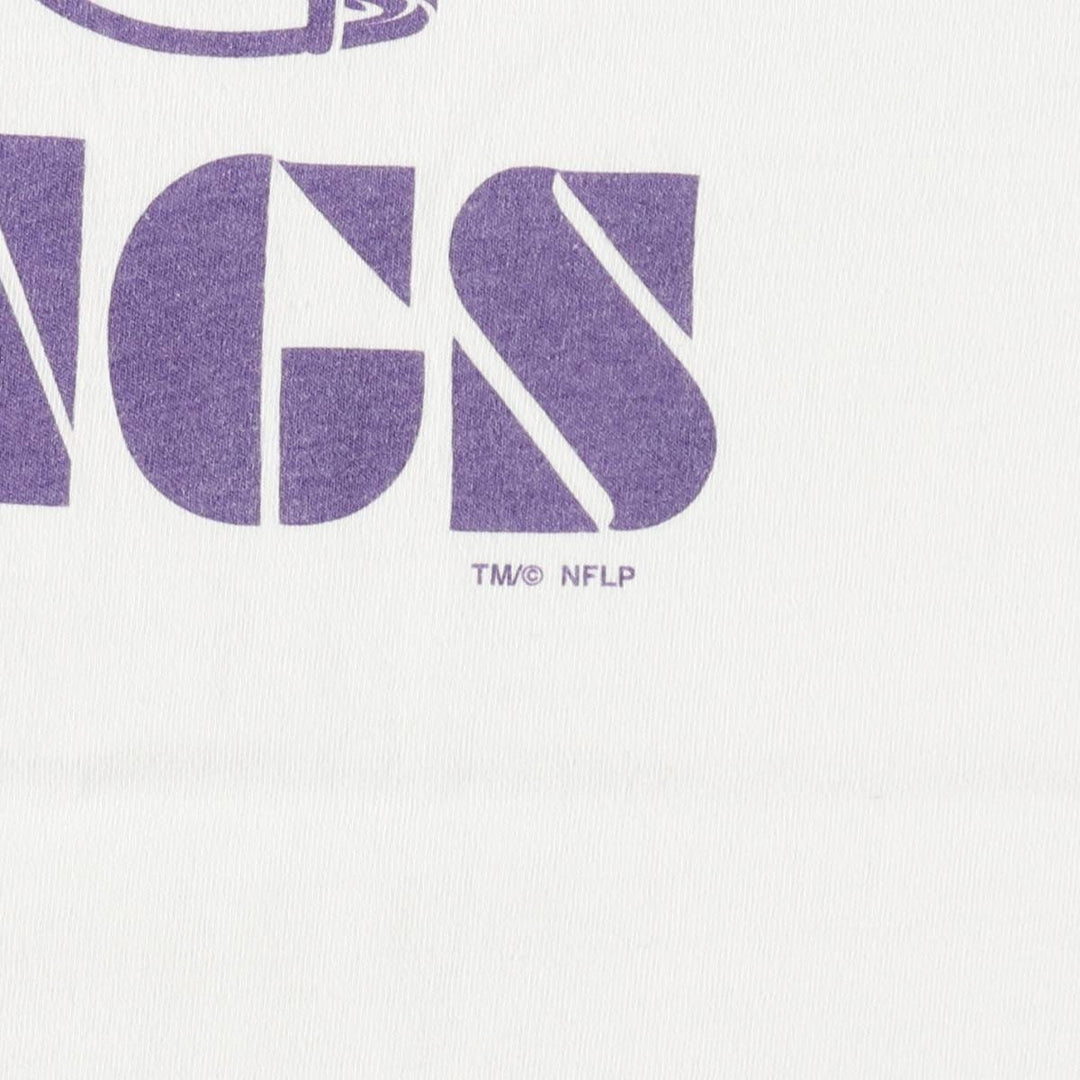 90'S All Sport NFL MINNESOTA VIKINGS Sports Print T-Shirt, Made in USA, Men's XL (approx.) cotton white type Vintage Second Hand