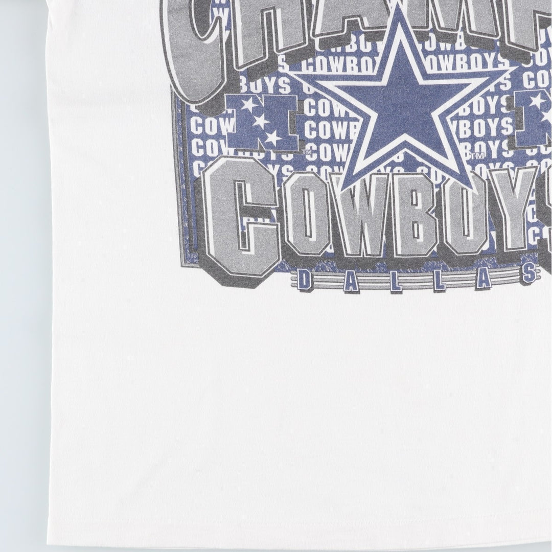90'S SIGNAL NFL Dallas Cowboys SUPER BOWL XXX Sports Print T-Shirt, Made in USA, Men's Size L (Equivalent), Vintage cotton white type Vintage Second Hand