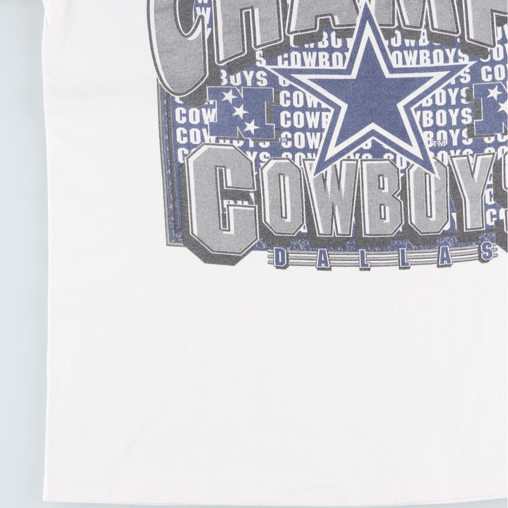 90'S SIGNAL NFL Dallas Cowboys SUPER BOWL XXX Sports Print T-Shirt, Made in USA, Men's Size L (Equivalent), Vintage cotton white type Vintage Second Hand