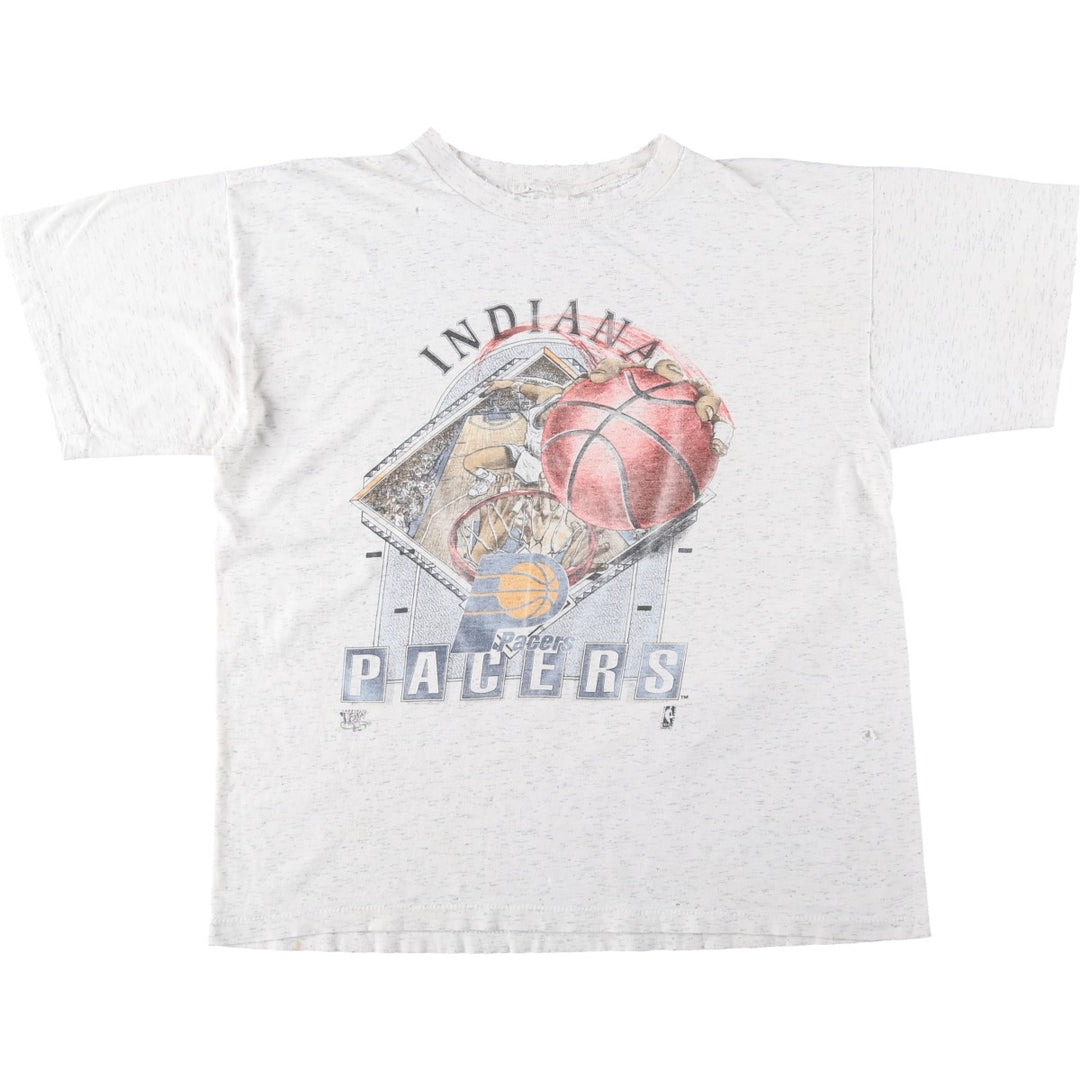 90'S NBA Indiana Pacers sports print t-shirt, men's size XL equivalent, vintage. unclear gray type Vintage Second Hand