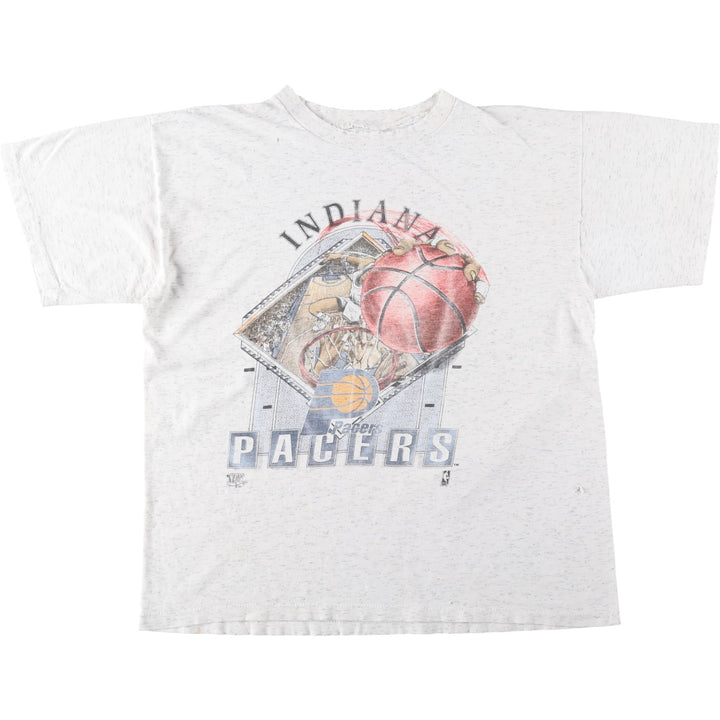 90'S NBA Indiana Pacers sports print t-shirt, men's size XL equivalent, vintage. unclear gray type Vintage Second Hand