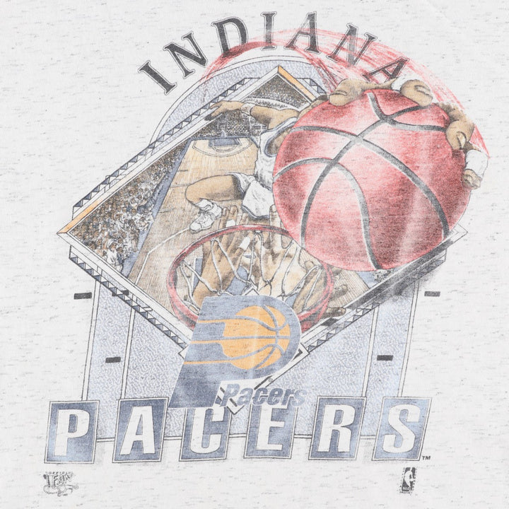 90'S NBA Indiana Pacers sports print t-shirt, men's size XL equivalent, vintage. unclear gray type Vintage Second Hand