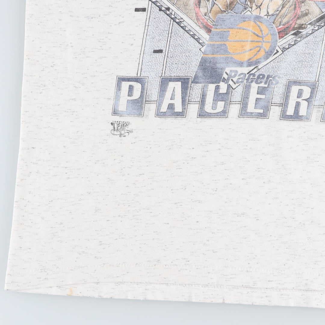 90'S NBA Indiana Pacers sports print t-shirt, men's size XL equivalent, vintage. unclear gray type Vintage Second Hand