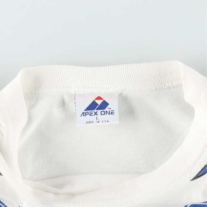 90'S APEX ONE NFL DALLAS COWBOYS Large Print Logo T-Shirt, Made in USA, Men's Size L (approx.) cotton white type Vintage Second Hand