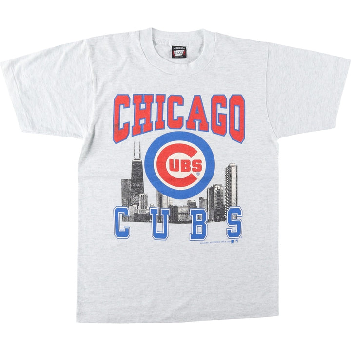 90'S Screen Stars MLB Chicago Cubs Sports Print T-Shirt, Made in USA, Men's Size M (approx.), Vintage cotton gray type Vintage Second Hand