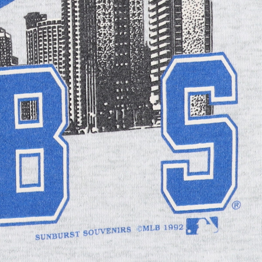 90'S Screen Stars MLB Chicago Cubs Sports Print T-Shirt, Made in USA, Men's Size M (approx.), Vintage cotton gray type Vintage Second Hand
