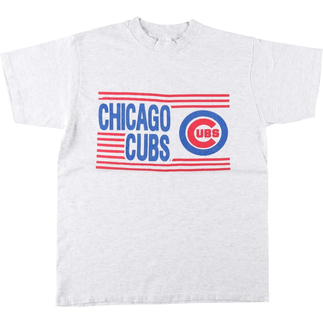 80s-90'S Lifestyles MLB CHICAGO CUBS Logo Print T-Shirt, Made in USA, Men's Size L (Equivalent), Vintage cotton gray type Vintage Second Hand