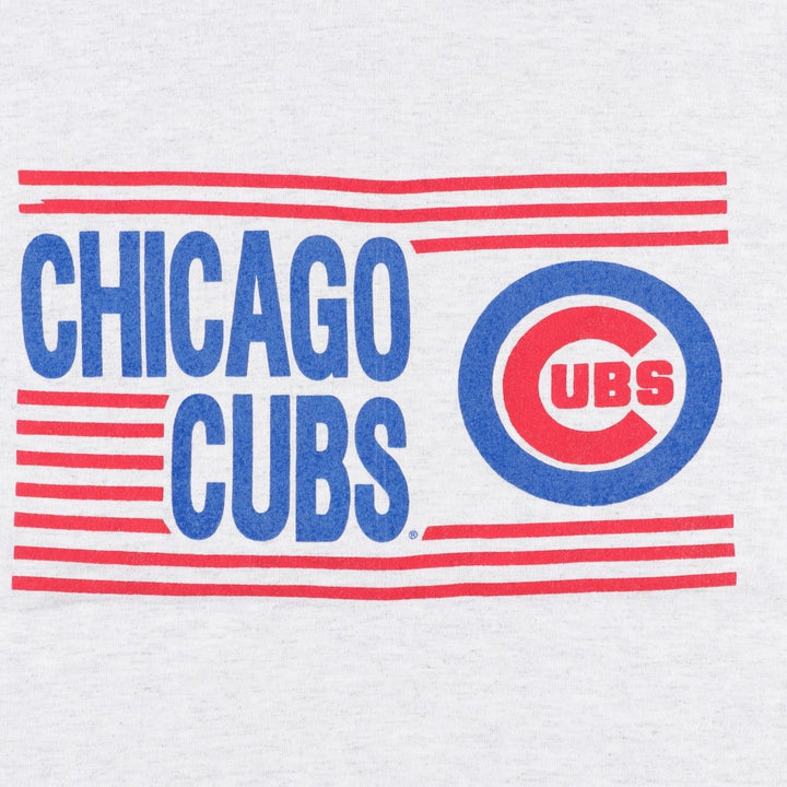 80s-90'S Lifestyles MLB CHICAGO CUBS Logo Print T-Shirt, Made in USA, Men's Size L (Equivalent), Vintage cotton gray type Vintage Second Hand