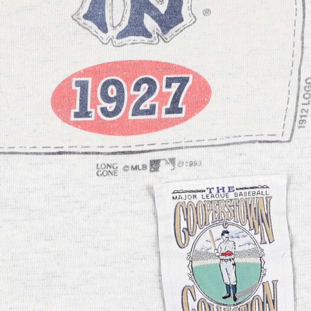 90'S Long Gone MLB New York Yankees sports print T-shirt, Made in USA, Men's size M (approx.) unclear gray type Vintage Second Hand