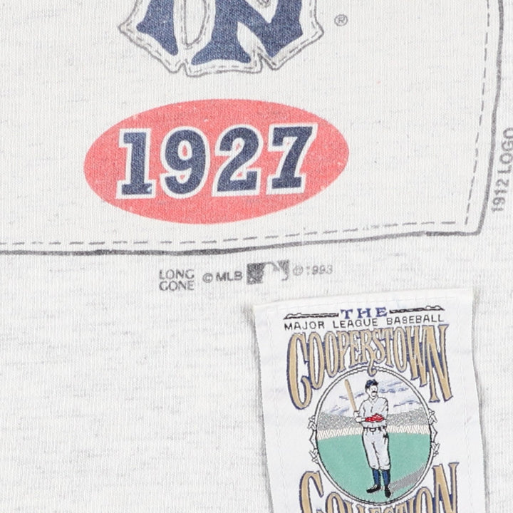 90'S Long Gone MLB New York Yankees sports print T-shirt, Made in USA, Men's size M (approx.) unclear gray type Vintage Second Hand