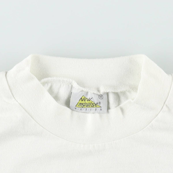 New Impulse DESIGN LOONEY TUNES Tweety Character Print T-Shirt (Men's Size L) unclear white type Vintage Second Hand