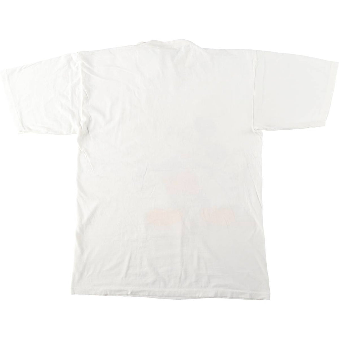 ~90'S Disney MICKEY MOUSE character print T-shirt, men's size L equivalent, vintage unclear white type Vintage Second Hand