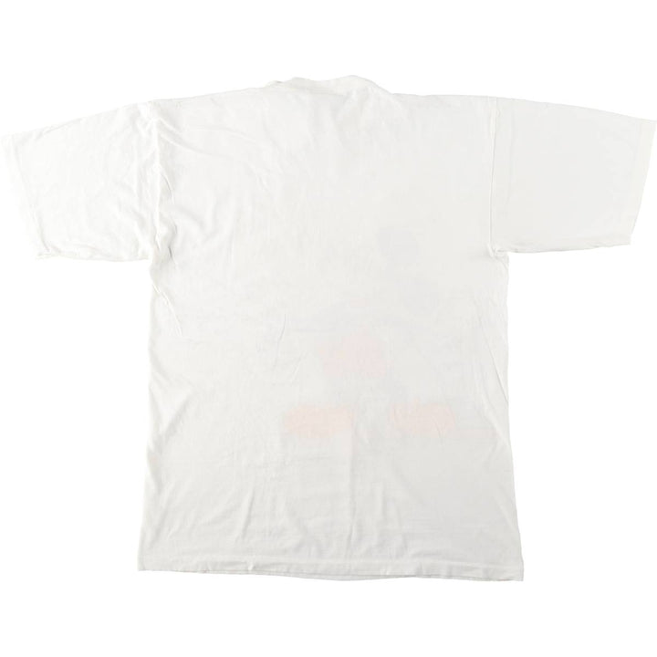 ~90'S Disney MICKEY MOUSE character print T-shirt, men's size L equivalent, vintage unclear white type Vintage Second Hand