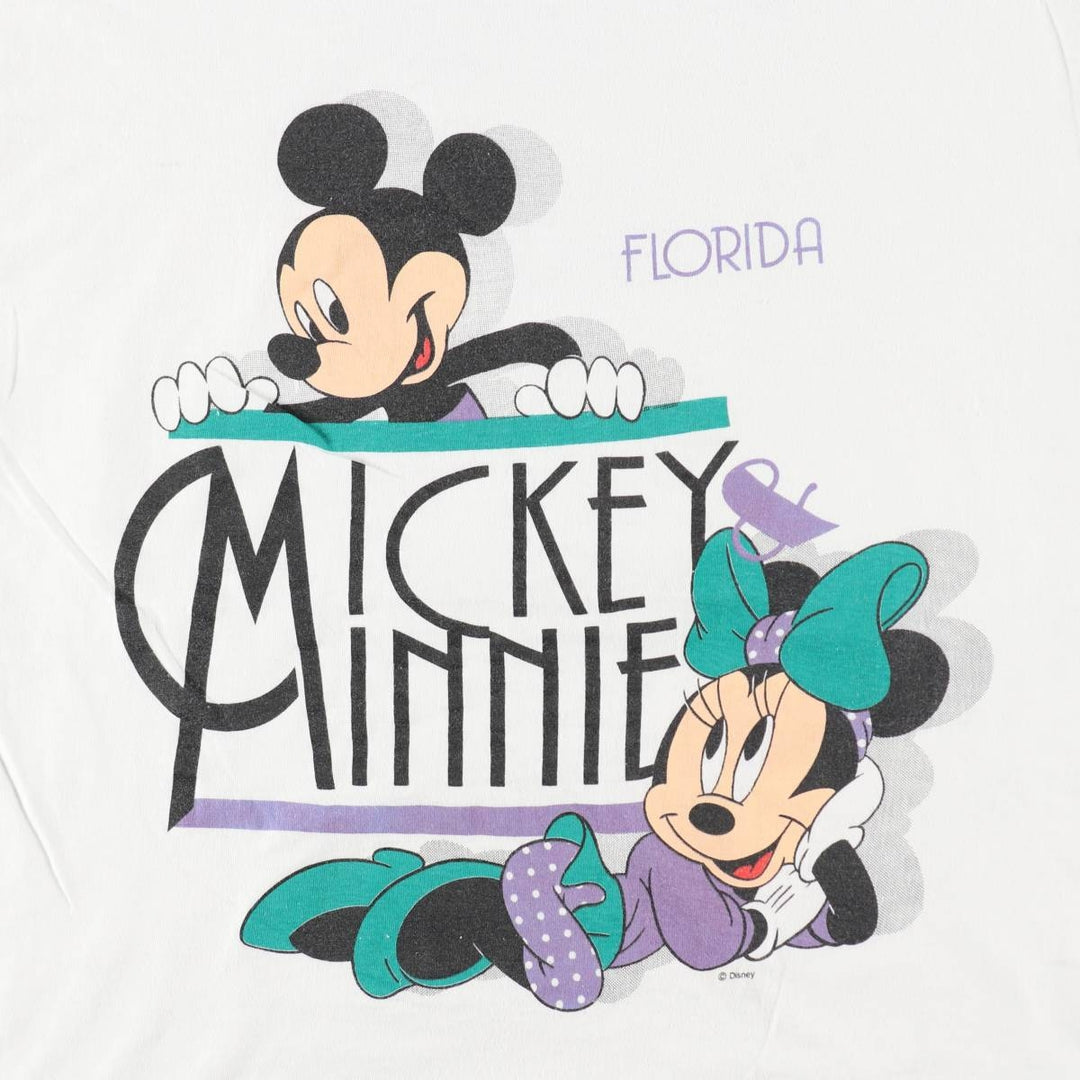 90'S Sherry's Mickey Mouse Character Print T-Shirt, Men's Size L (approx.), Vintage unclear white type Vintage Second Hand
