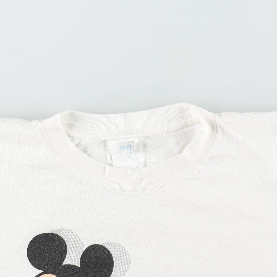 90'S Sherry's Mickey Mouse Character Print T-Shirt, Men's Size L (approx.), Vintage unclear white type Vintage Second Hand