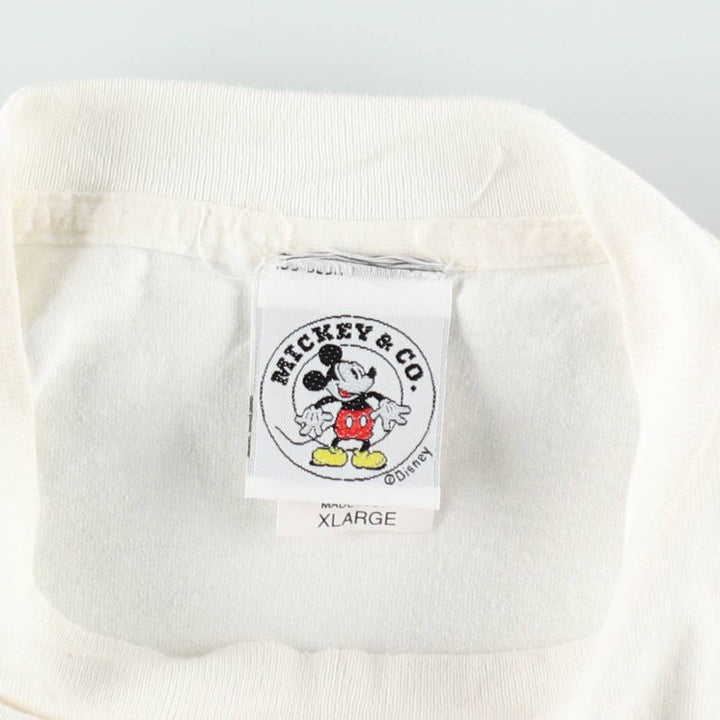 ~90'S Mickey And Co. MICKEY MOUSE Character Print T-Shirt, Made in USA, Men's XL equivalent, Vintage cotton white type Vintage Second Hand