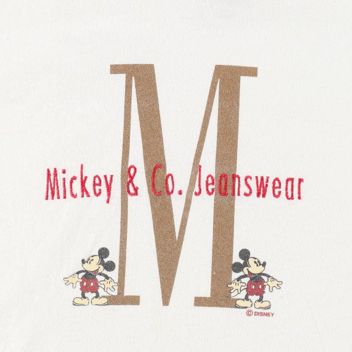 ~90'S Mickey And Co. MICKEY MOUSE Character Print T-Shirt, Made in USA, Men's XL equivalent, Vintage cotton white type Vintage Second Hand