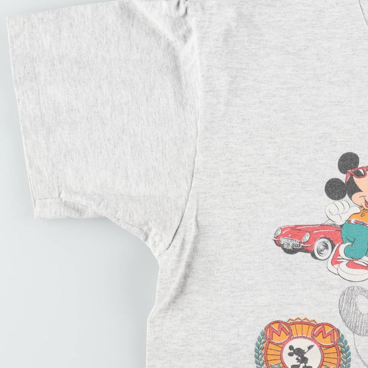 90'S Sherry's Mickey Mouse Character Print T-Shirt, Made in USA, Men's Size L (Equivalent), Vintage cotton gray type Vintage Second Hand