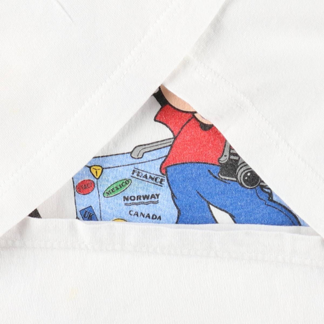 90'S Disney MICKEY MOUSE character print T-shirt, Made in USA, Men's XL equivalent, Vintage cotton white type Vintage Second Hand
