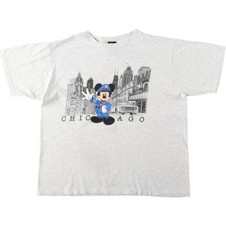 MICKEY UNLIMITED MICKEY MOUSE Mickey Mouse character print T-shirt Men's XL size cotton gray type Vintage Second Hand