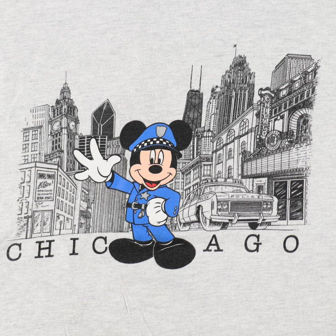 MICKEY UNLIMITED MICKEY MOUSE Mickey Mouse character print T-shirt Men's XL size cotton gray type Vintage Second Hand