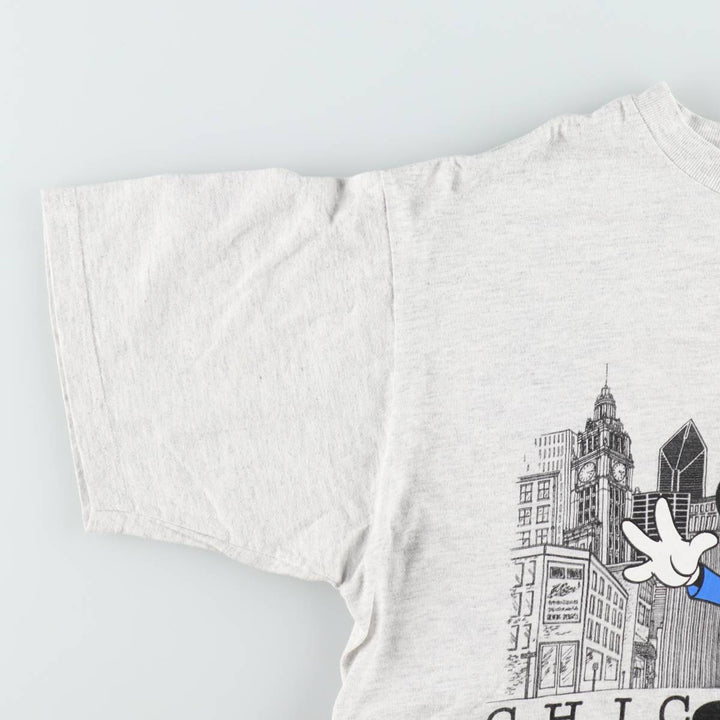 MICKEY UNLIMITED MICKEY MOUSE Mickey Mouse character print T-shirt Men's XL size cotton gray type Vintage Second Hand